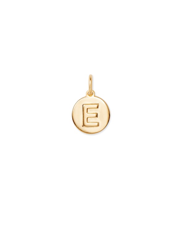Letter E Coin Charm in 18k Gold Vermeil